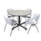 Kobe Kobe Round Table & Chair Set, Wood, Metal, Plastic Top, Maple TKB48RNDPL47GY - alternate 1